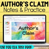 Author's Claim and Evidence Notes/Practice