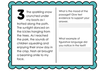 Preview of Author’s Craft Task Cards (Mood & Figurative Language)