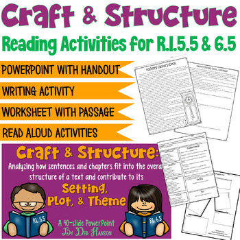 Preview of Author's Craft and Structure Bundle: RL.6.5 and RL.5.5 Passages and Worksheets