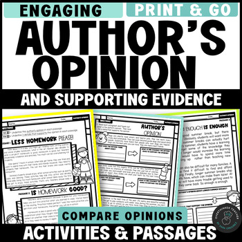 Preview of Author’s Opinion Claim and Supporting Evidence Passages and Activities