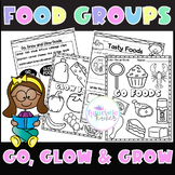Go Glow and  Grow Foods Worksheets
