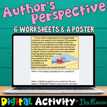 Preview of Author's Perspective: 6 Digital Worksheets using Google Slides