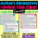 Author's Perspective Task Cards With Google Forms & Slides