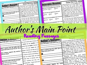 Preview of Author's Main Point and Reasons Point of View | RI.2.8