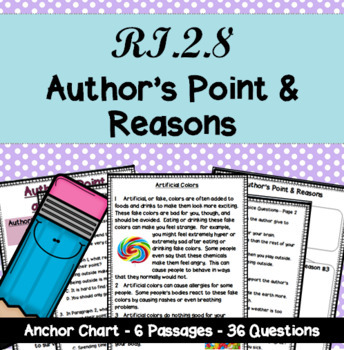 Preview of Author's Point and Reasons - RI.2.8: 2nd Grade Reading
