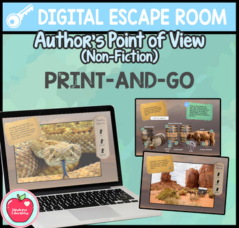 Preview of Author's Point of View (Non-Fiction) Digital Escape Room Adventure