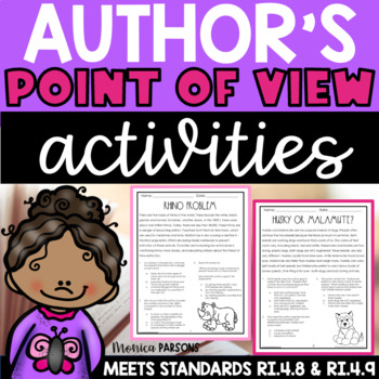 Preview of Author's Point of View Reasons Evidence RI.4.8 RI.5.8