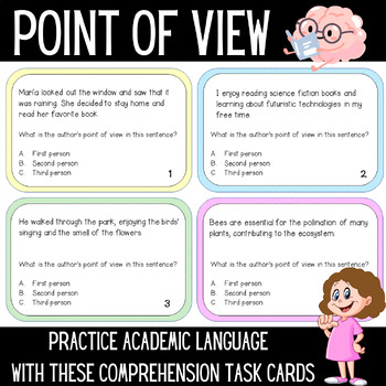 Preview of Author's Point of View Task Cards