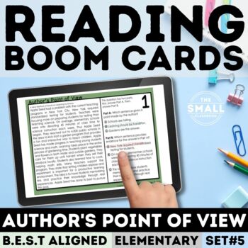 Preview of Author's Point of View Task Cards Digital Boom Cards Perspective & Purpose
