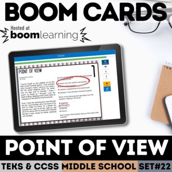 Preview of Author's Point of View Task Cards - Digital Boom Cards for Distance Learning