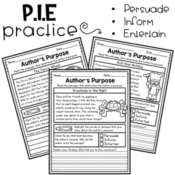 Author's Purpose Reading Passages by Bite-Size Teaching | TpT