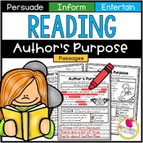 Author's Purpose Reading Passages  | PDF & GOOGLE SLIDES |