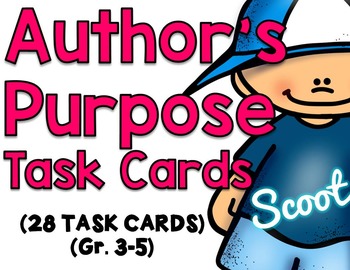 Preview of Author's Purpose Task Cards