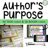 Author's Purpose 36 Task Cards AND 36 Boom Cards for Dista
