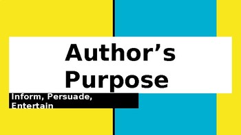 Preview of Author's Purpose