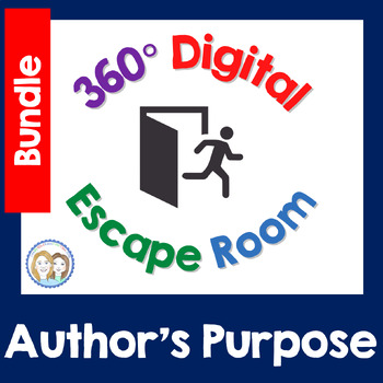 Preview of Author's Purpose Activities Bundle - 4th & 5th Reading Comprehension Escape Room