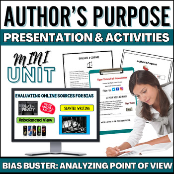 Preview of Author's Purpose Lessons Activities & Author's Point of View | Identifying Bias