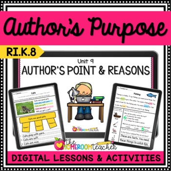 Preview of Author's Purpose Activities and Lesson Plans Unit on Google Slides
