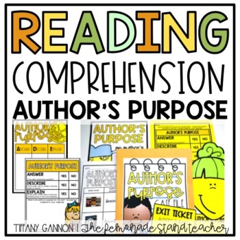 Preview of Author's Purpose Activities (Answer, Describe, or Explain) Reading Comprehension