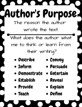 Author's Purpose - Mrs. GleasonSixth Grade English Language