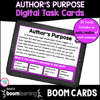 Preview of Author's Purpose Boom Cards ™ 2nd & 3rd Grade - Digital Task Cards