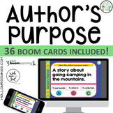 Author's Purpose ~ Boom Cards 36 questions, grades 2-4 Dis
