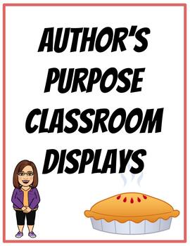 Preview of Author's Purpose Classroom Display Posters