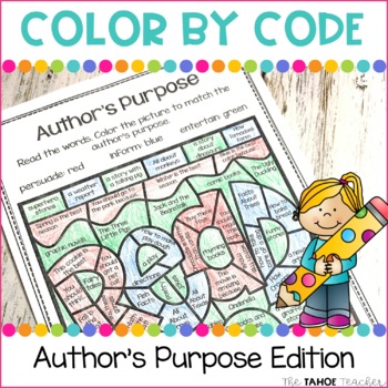Preview of Author's Purpose Color by Code