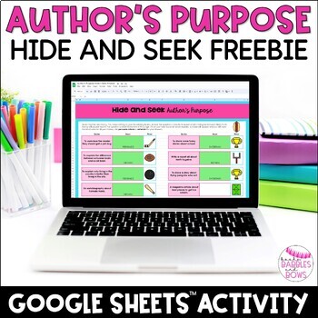 Preview of Author's Purpose Digital Game Hide and Seek Freebie