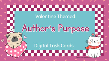 Preview of Author's Purpose Digital Task Cards - Google Slides with PDF Answer Sheets