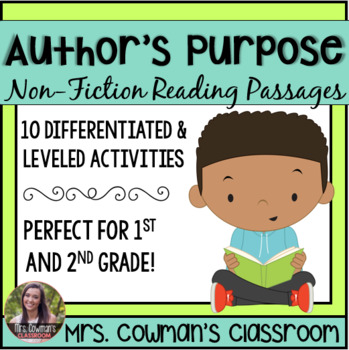 Preview of Author's Purpose First Grade Reading Passages
