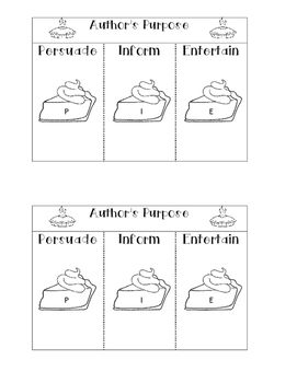 Preview of Author's Purpose Foldable Freebie