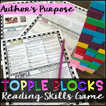 Author's Purpose ~ Interactive PPT game with 36 questions, grades 2-4