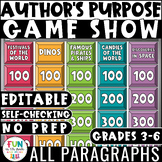 Author's Purpose Game Show (5 Types) | ELA Test Prep Readi