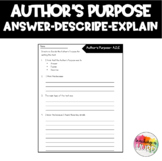 Author's Purpose Informational Text Quick Check (Answer De