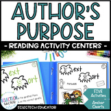 Author's Purpose Activities, Anchor Charts, Centers, Task 