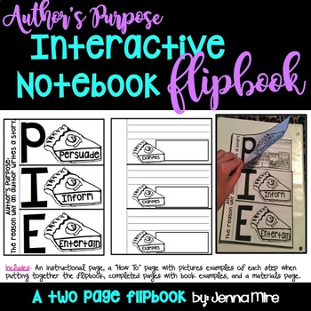 Preview of Author's Purpose Interactive Notebook Vertical Flip Book
