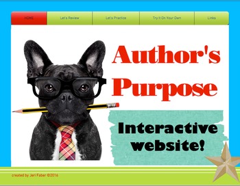 Preview of Author's Purpose Interactive Website Access