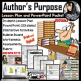 Author's Purpose Lesson Plan and PowerPoint PACKET (Print 