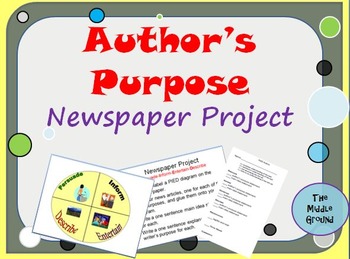 Preview of Author's Purpose Newspaper Project - Great for Cooperative Learning!