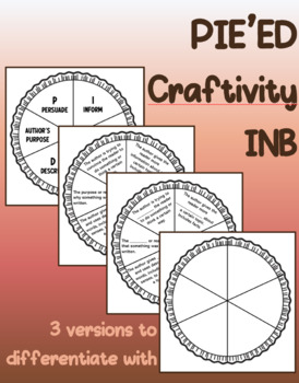 Preview of Author's Purpose - PIE'ED - Posters, Creftivity/INB, and Presentation - Boho