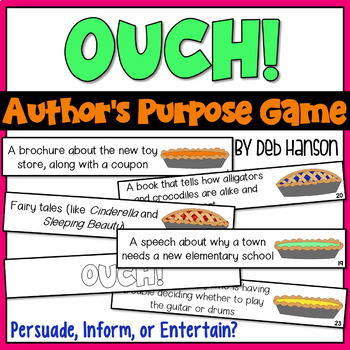 Preview of Author's Purpose PIE Game for 2nd and 3rd Grades: OUCH