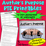 Author's Purpose PIE Printables: Assessment and Interactiv