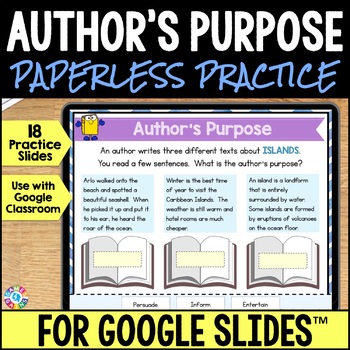Preview of Author's Purpose Sort Fun Independent Reading Comprehension Strategy Activities