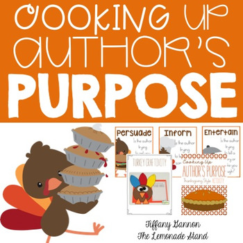 Preview of Author's Purpose Pie Activity for Thanksgiving