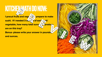 Preview of Kitchen Math Free Sample