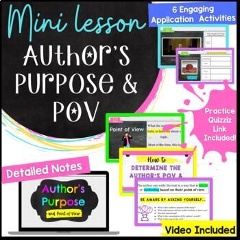 Preview of Author's Purpose & Point of View Middle School Mini Lesson & Activities RI.6