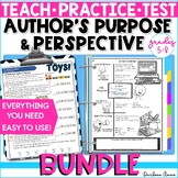 Author's Purpose & Point of View Notes, Worksheets, & Test