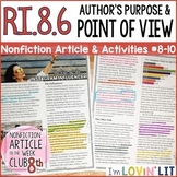 Author's Purpose & Point of View RI.8.6 | Instagram Influencers Article #8-10
