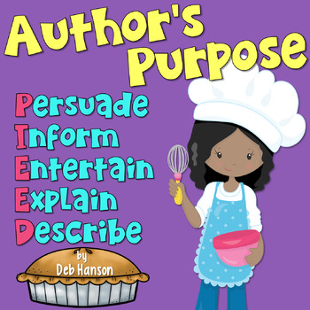 Preview of Author's Purpose PowerPoint Lesson with Practice Passages- PIE'ED
